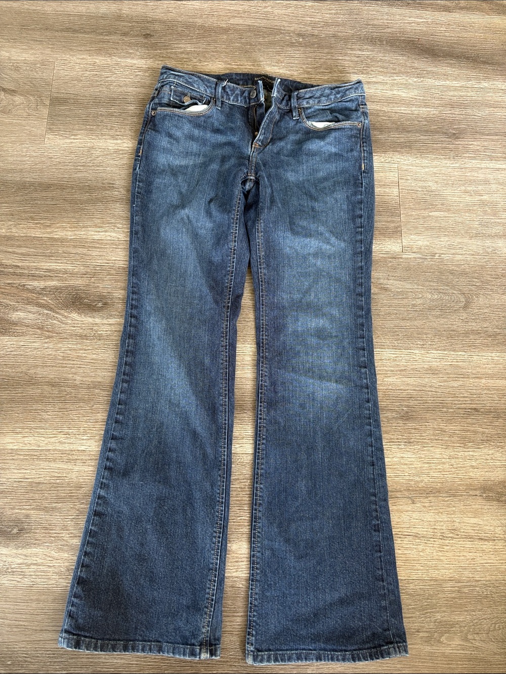 Banana Republic Women's Blue Flared Wide-Leg Jeans
